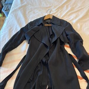 Club Monaco Classic Belted Black Trench Coat
